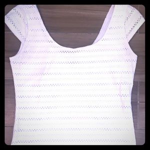 White eyelet t-shirt